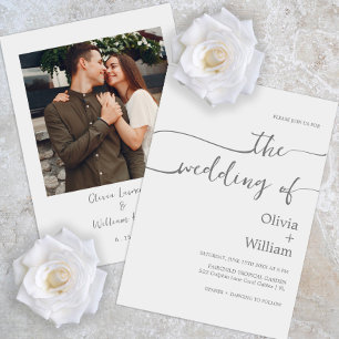 Faire-part de mariage photo de script simple