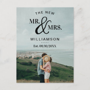 Faire-part de mariage photo de typographie moderne