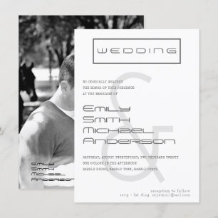 Faire-part de mariage PHOTO en gras et AMPERSAND