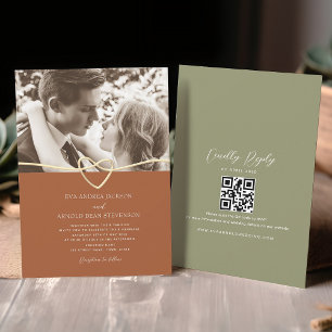 Faire-part de mariage photo en terre cuite avec co