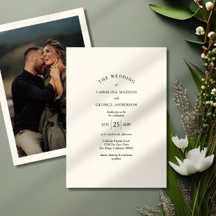 Faire-part de mariage photo en titre