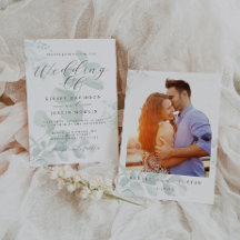 Faire-part de mariage photo Eucalyptus Greenery