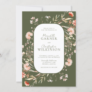 Faire-part de mariage photo Fleur sauvage Boho Ver