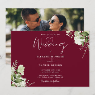 Faire-part de mariage photo floral verdure de Bour