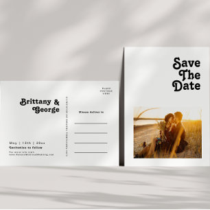 Faire-Part de Mariage Photo Lettrage Rétro Moderne