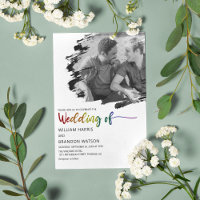 Faire-part de mariage photo LGBT moderne