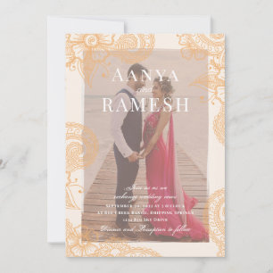 Faire-part de mariage photo Mehndi