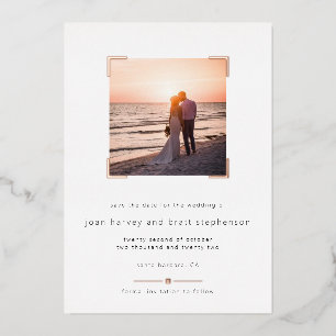 Faire-part de mariage photo minimaliste chic