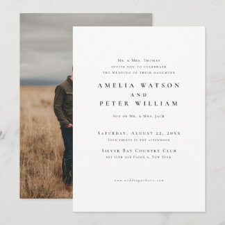 Faire-part de mariage photo minimaliste formel