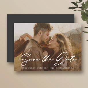 Faire-part de mariage photo minimaliste moderne 