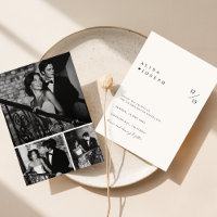 Faire-part de mariage photo minimaliste noir et bl