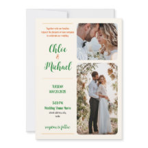 Faire-part de mariage photo moderne avec code QR