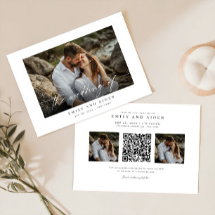 Faire-part de mariage Photo Moderne Avec Code Qr