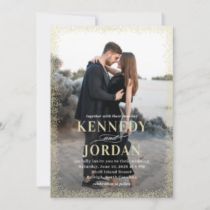 Faire-part de mariage photo moderne brillant