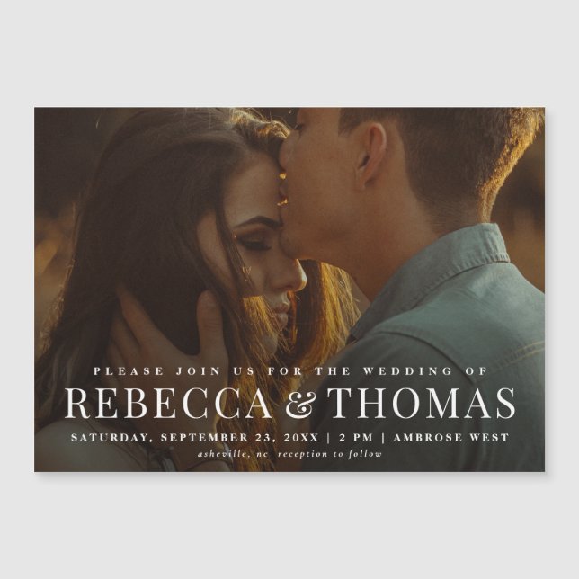 Faire-part de mariage photo moderne et élégant (Devant)