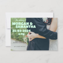 Faire-part de mariage photo moderne et élégant