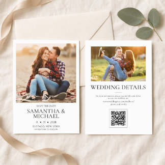 Faire-part de mariage photo moderne minimaliste 