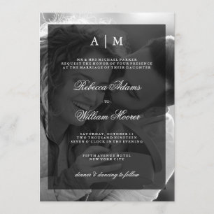 Faire-part de mariage photo moderne Superpositio