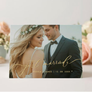 Faire-Part de Mariage Photo Plié 'Just Married'