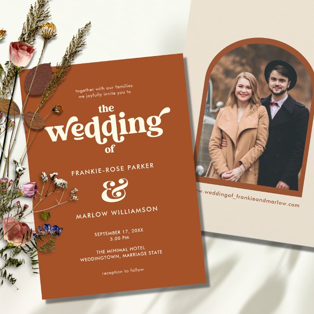 Faire-part de mariage photo Retro Boho Super Arché (Créateur téléchargé)