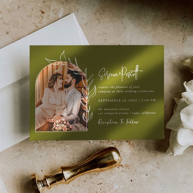 Faire-part de mariage photo Sage Green (Créateur téléchargé)