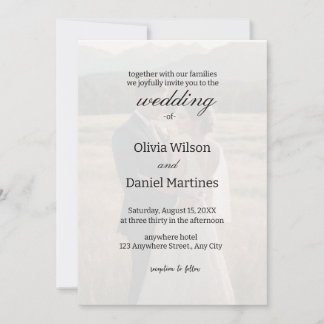 Faire-part de mariage photo simple minimaliste sup