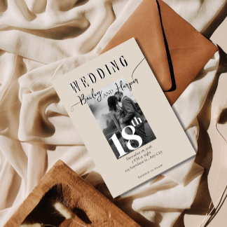 Faire-part de mariage photo simple moderne minimal