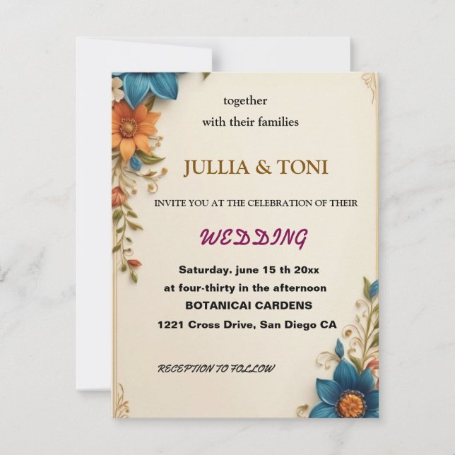 Faire-part de mariage photo simple superposition n (Devant)