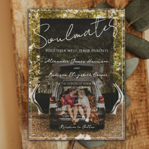 Faire-part de mariage photo Soulmates   Texte blan
