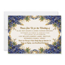 Faire-part de mariage photo Texas Bluebonnet