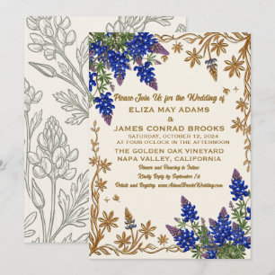 Faire-part de mariage photo Texas Bluebonnet