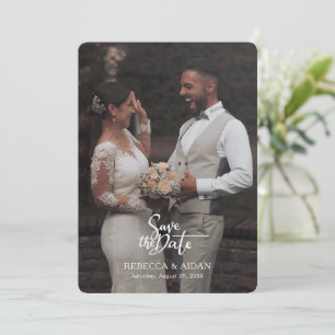 Faire-part de mariage photo tout-en-un écriture mo