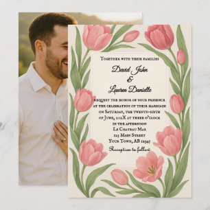 Faire-Part de Mariage Photo Tulipe Ever After
