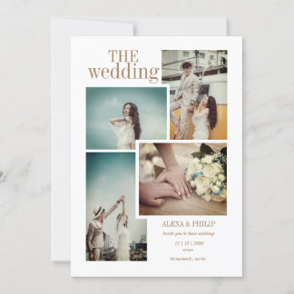 Faire-part de mariage photo vintage chic