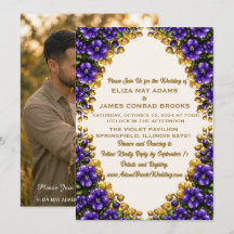 Faire-part de mariage photo Violet Bleu de l'Illin