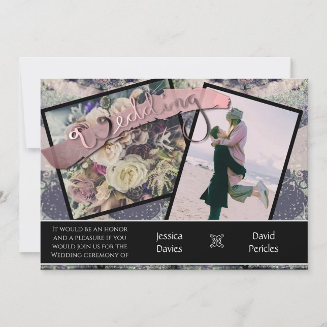 Faire-part de mariage Photos&Steampunk (Devant)
