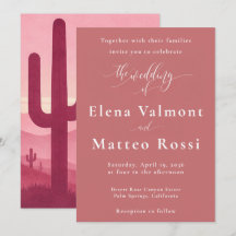 Faire-part de mariage Pink Desert Sunset – Bohème