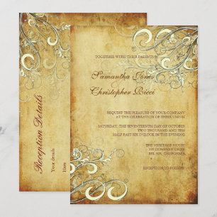FAIRE-PART DE MARIAGE PixDezines CRÈME VINTAGE