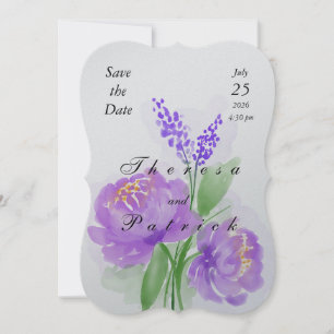 Faire-part de mariage plat Lavande