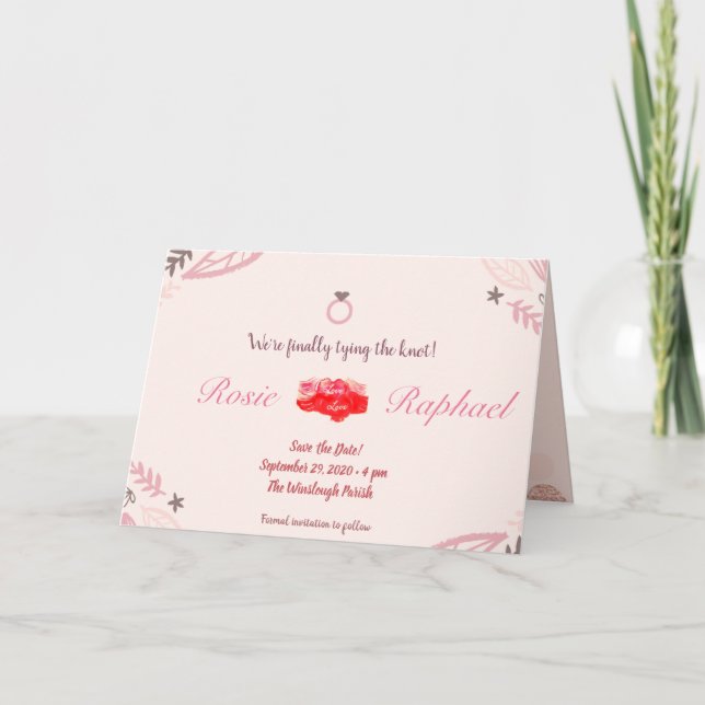 faire-part de mariage plié (Devant)