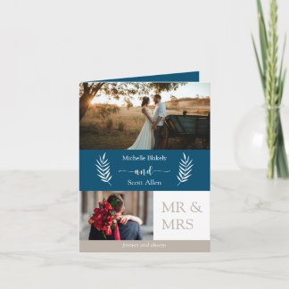 Faire-part de mariage plié Multi Photo Campagne