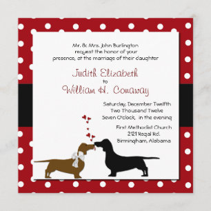 Faire-part de mariage Pois et Dachshunds
