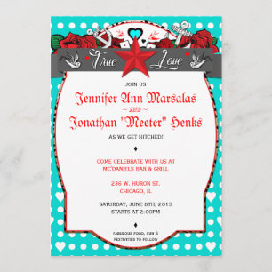 Faire-part de mariage Polka Dot Tattoo Rockabilly