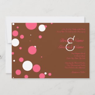 Faire-part de mariage Polka point rose et Brown