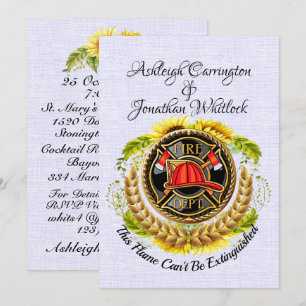 Faire-part de mariage pompier