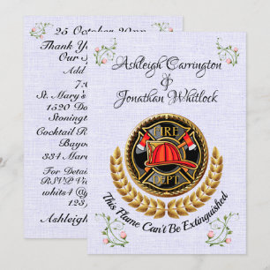 Faire-part de mariage pompier