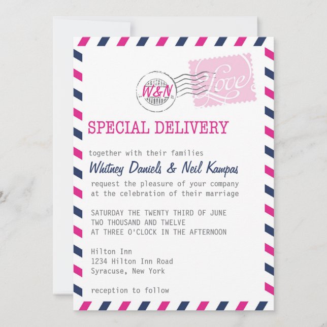 Faire-part de mariage Postal Service Collection (Devant)