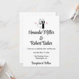 Faire-part de mariage pour couple marié et mariée