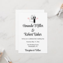 Faire-part de mariage pour couple mariés