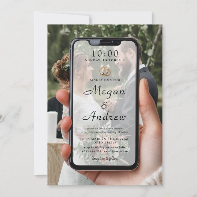 Faire-part de mariage pour écran de verrouillage d (Devant)